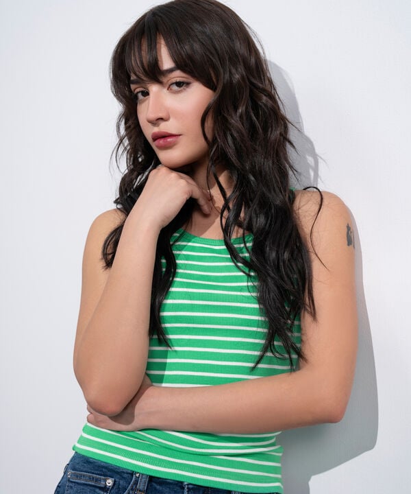 Striped Sleeveless Tank  Top