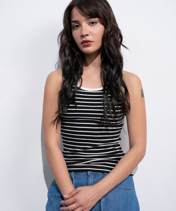 Striped Sleeveless Tank  Top