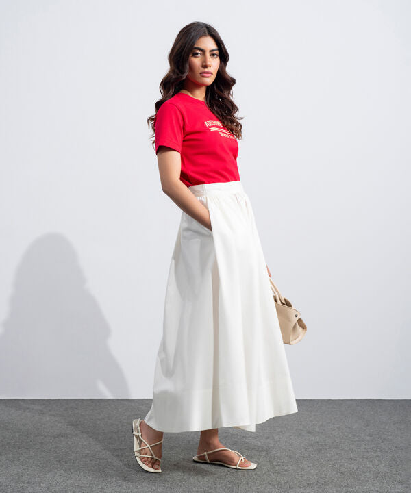 Poplin Flared Skirt