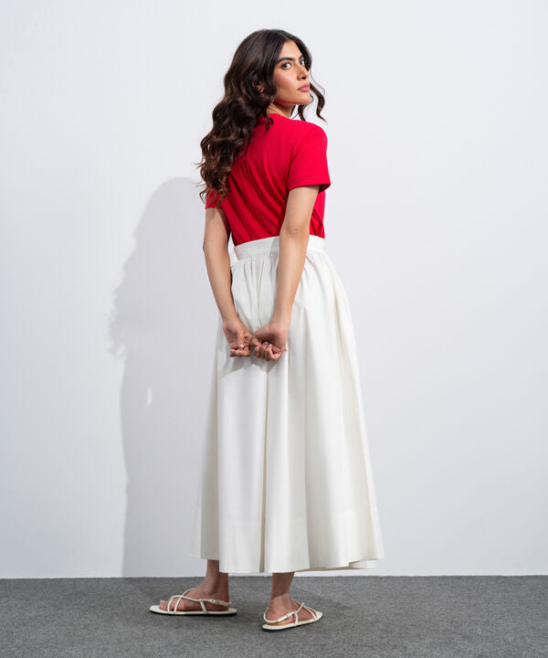 Poplin Flared Skirt