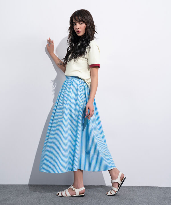 Striped Poplin Skirt