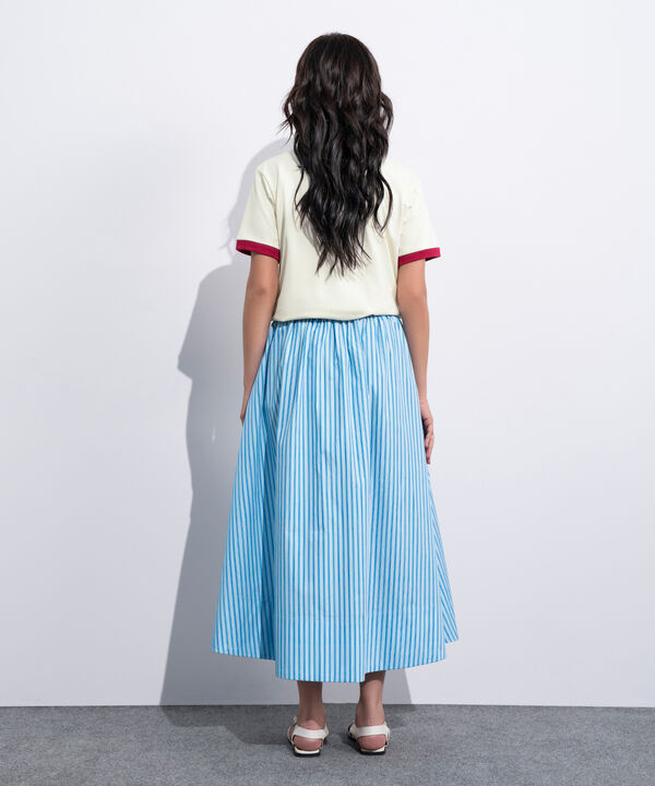 Striped Poplin Skirt