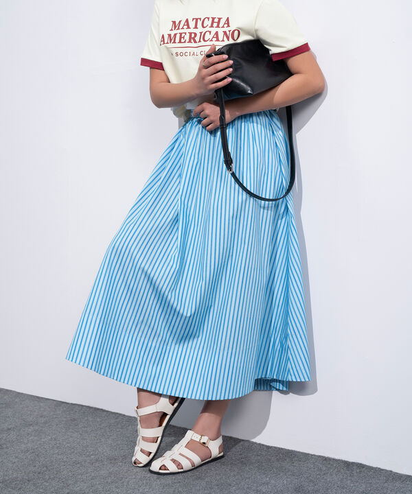 Striped Poplin Skirt