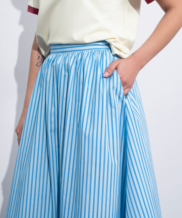 Striped Poplin Skirt