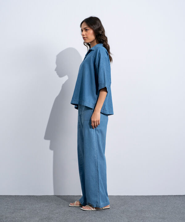Denim Top With Kimono Sleeves