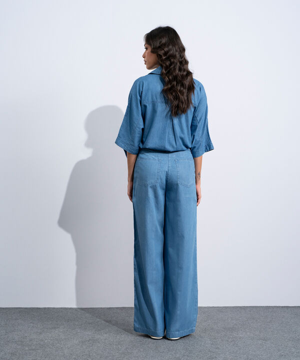 Denim Top With Kimono Sleeves