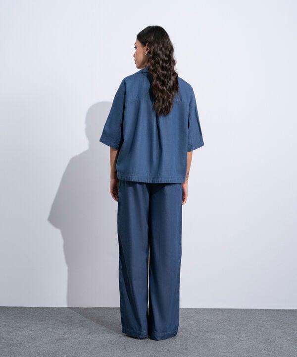 Denim Top With Kimono Sleeves