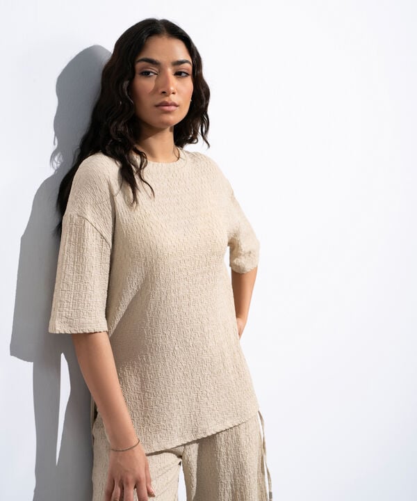 Loose-Fit Textured T-Shirt