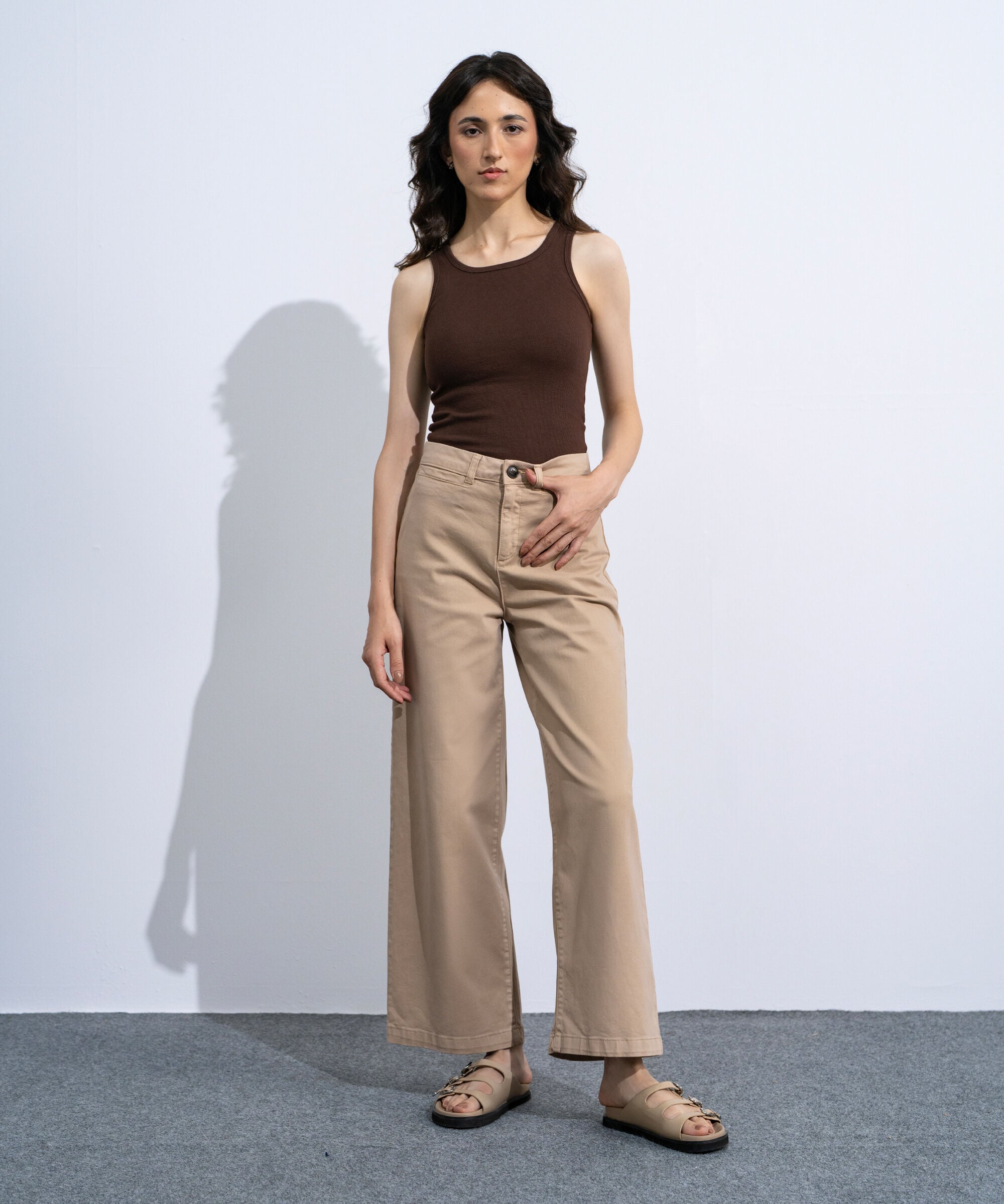 Brown Vest Top WTOPV0726003