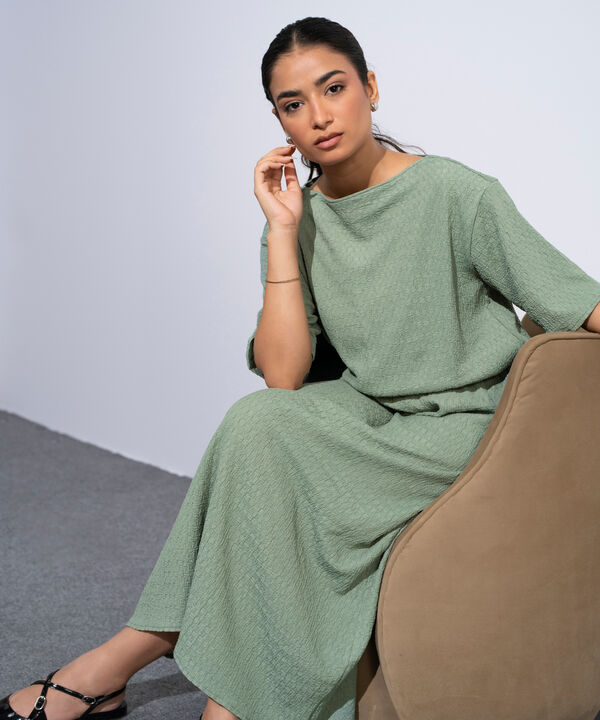 Textured Midi Dress