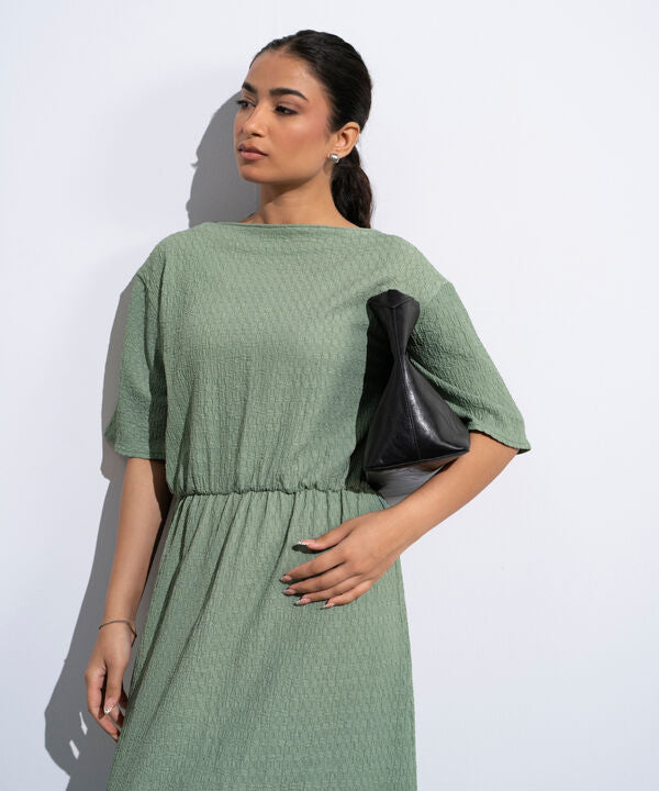 Textured Midi Dress