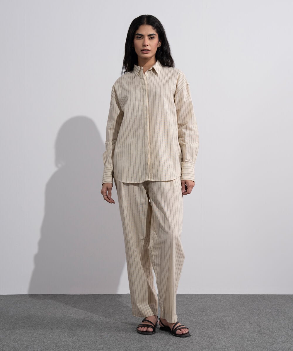 Striped Linen Blend Shirt WTOPV0726029