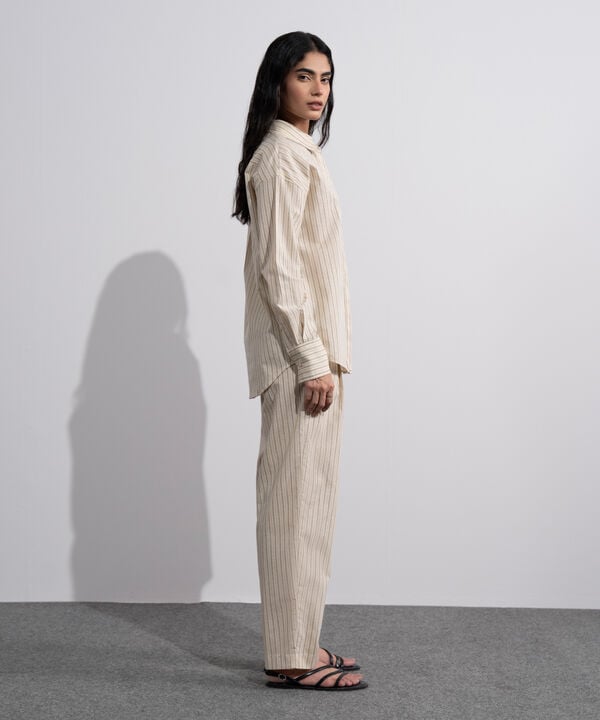 Striped Linen Blend Shirt