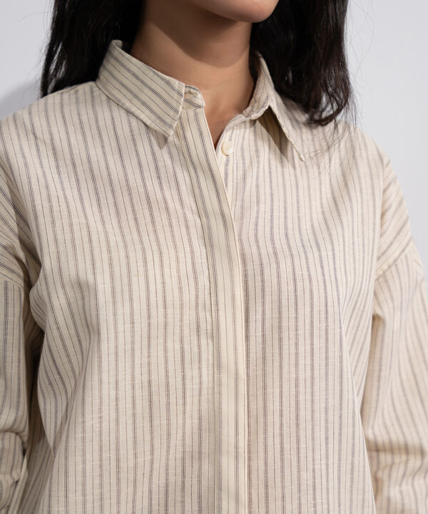 Striped Linen Blend Shirt