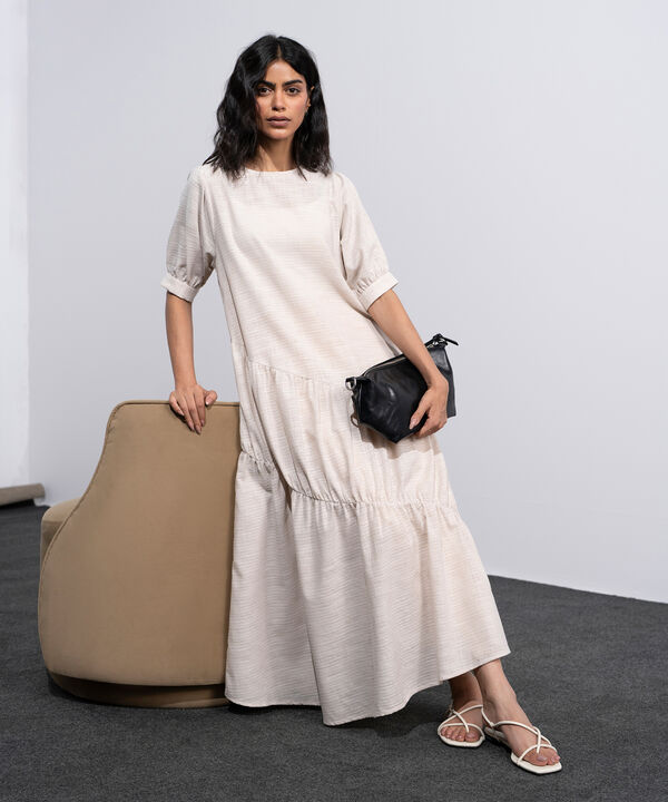 Midi Dress With Asymmetric Panels