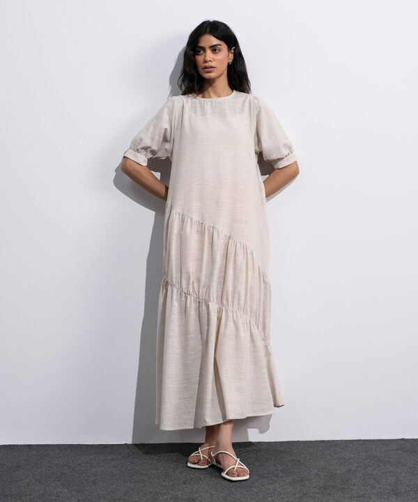 Midi Dress With Asymmetric Panels