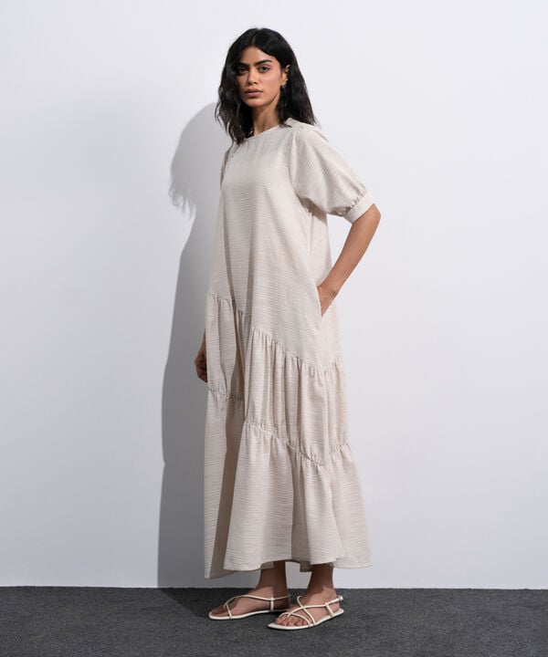 Midi Dress With Asymmetric Panels