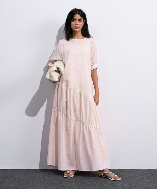 Midi Dress With Asymmetric Panels