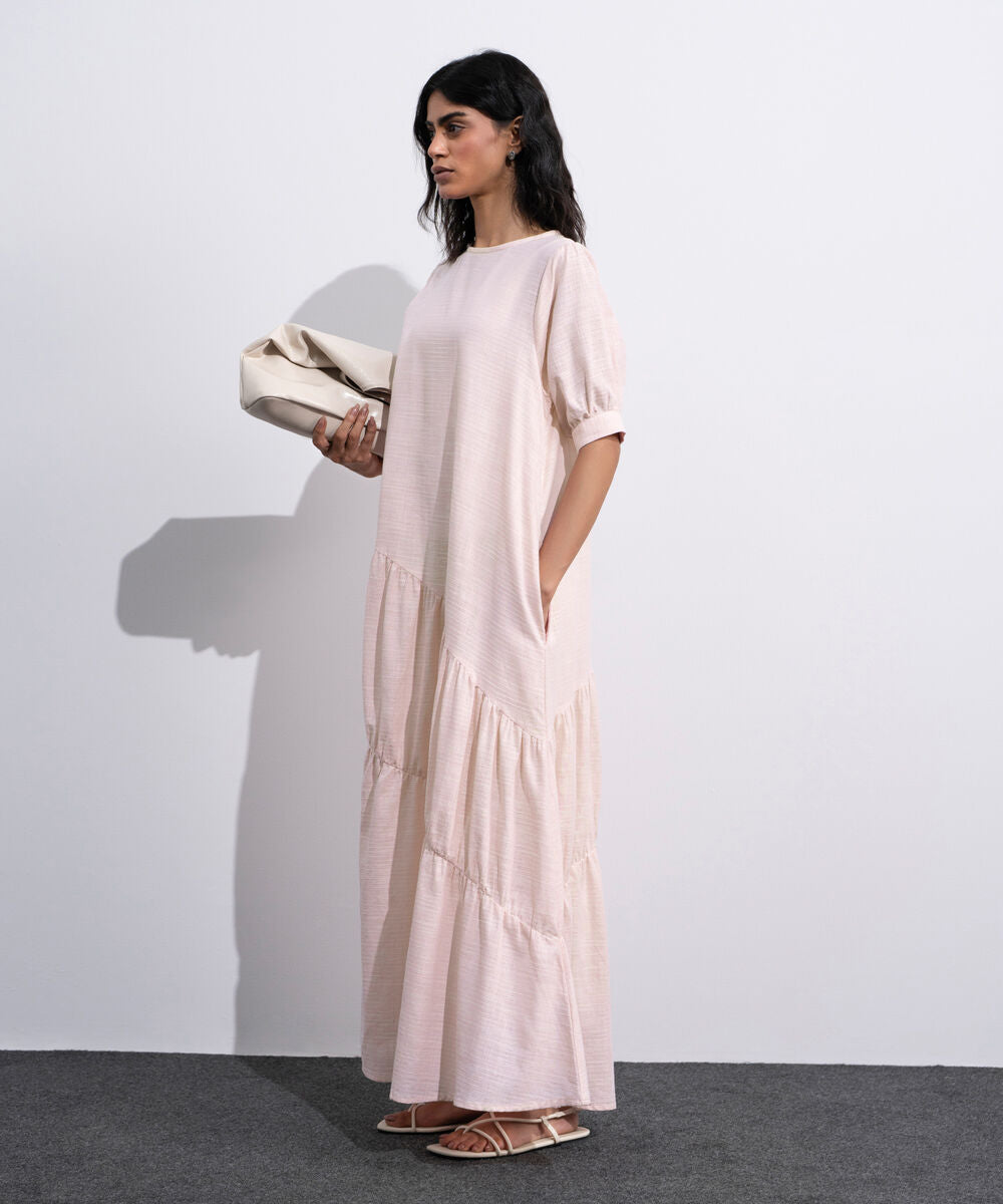 Midi Dress With Asymmetric Panels WTOPV0726036