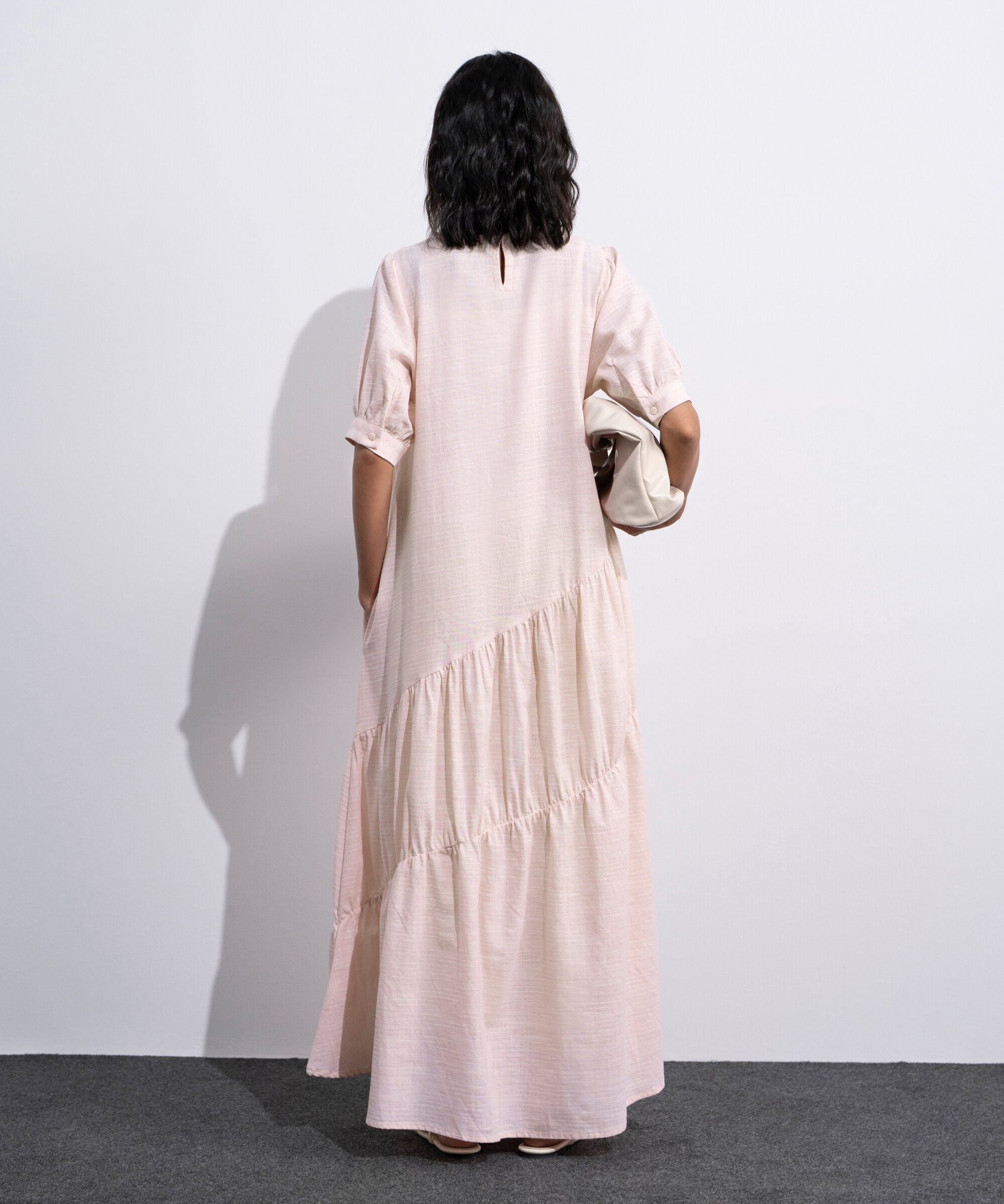 Midi Dress With Asymmetric Panels WTOPV0726036