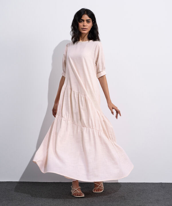 Midi Dress With Asymmetric Panels