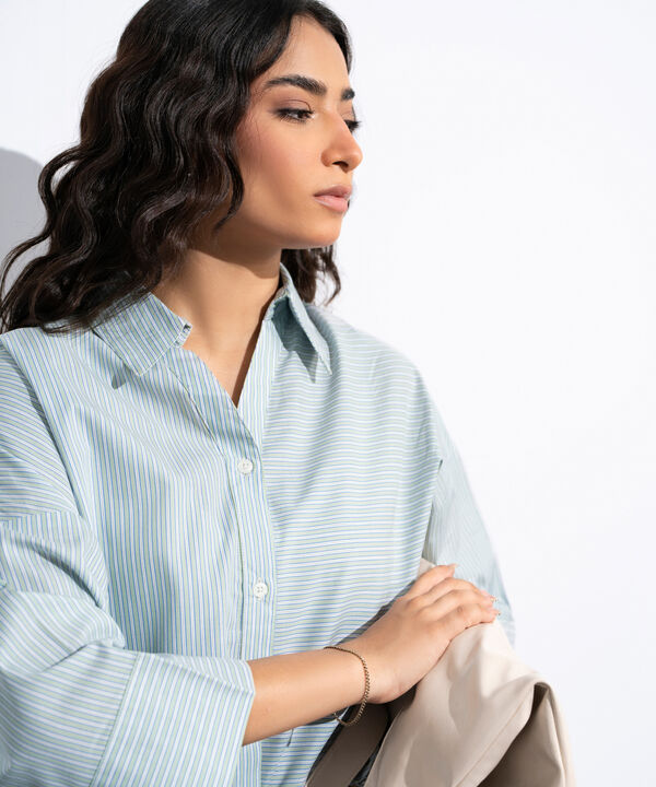 Striped Poplin Shirt