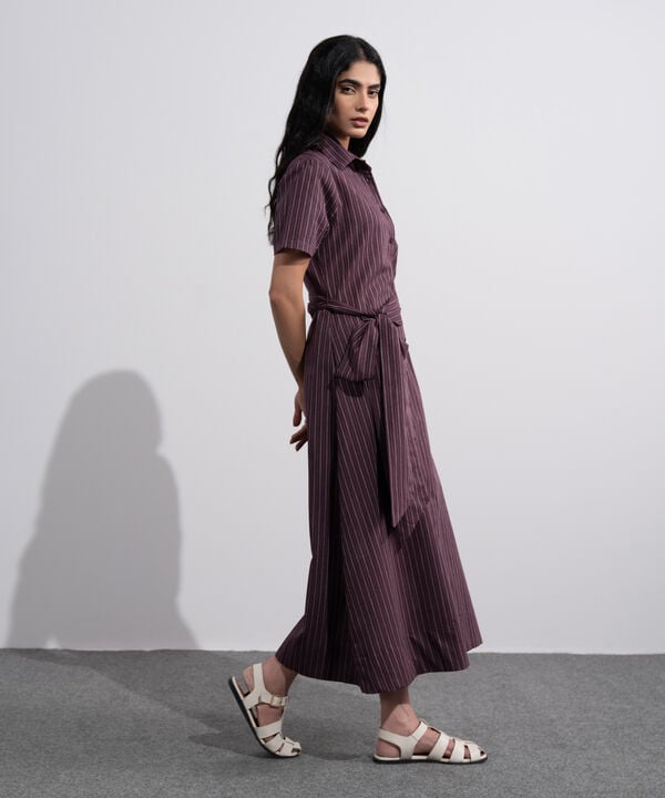 Linen Blend Striped Dress