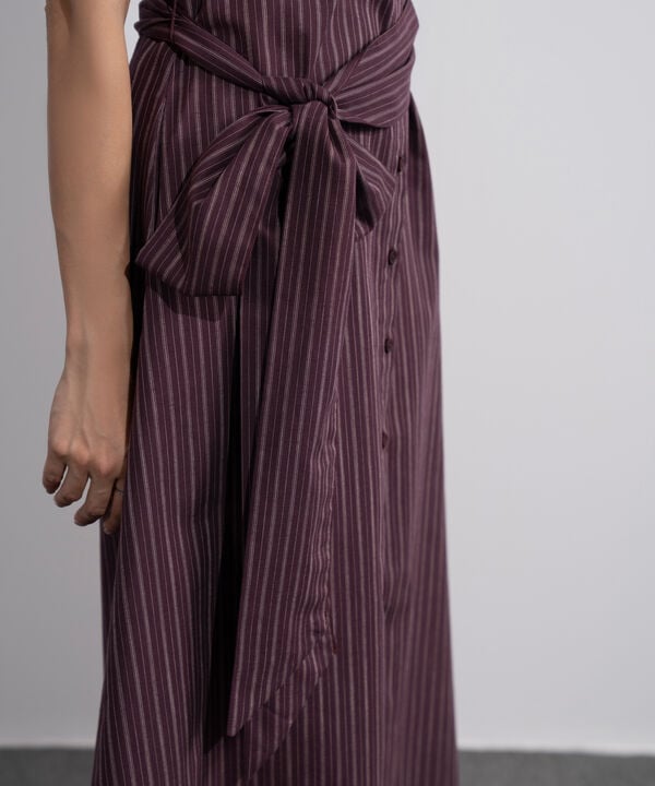 Linen Blend Striped Dress