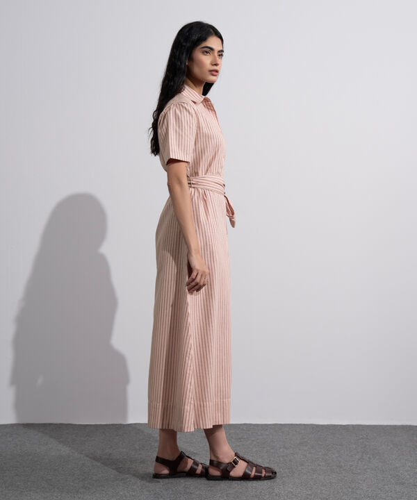 Linen Blend Striped Dress