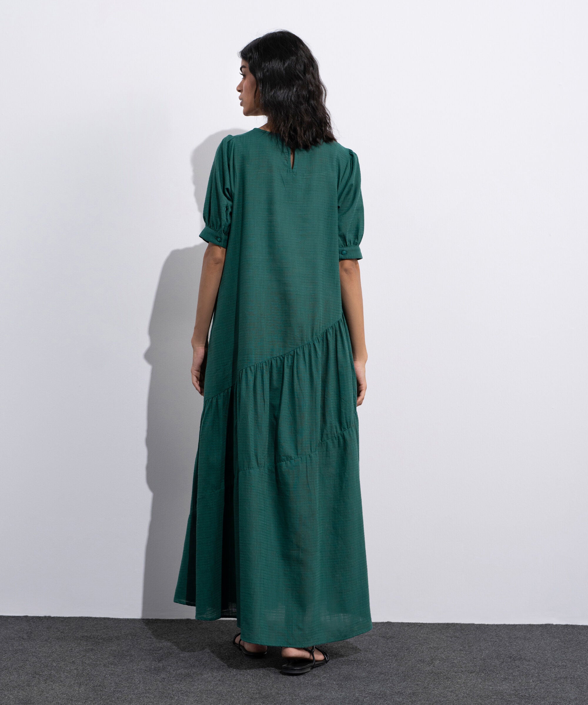 Midi Dress With Asymmetrical Panels WTOPV0726049