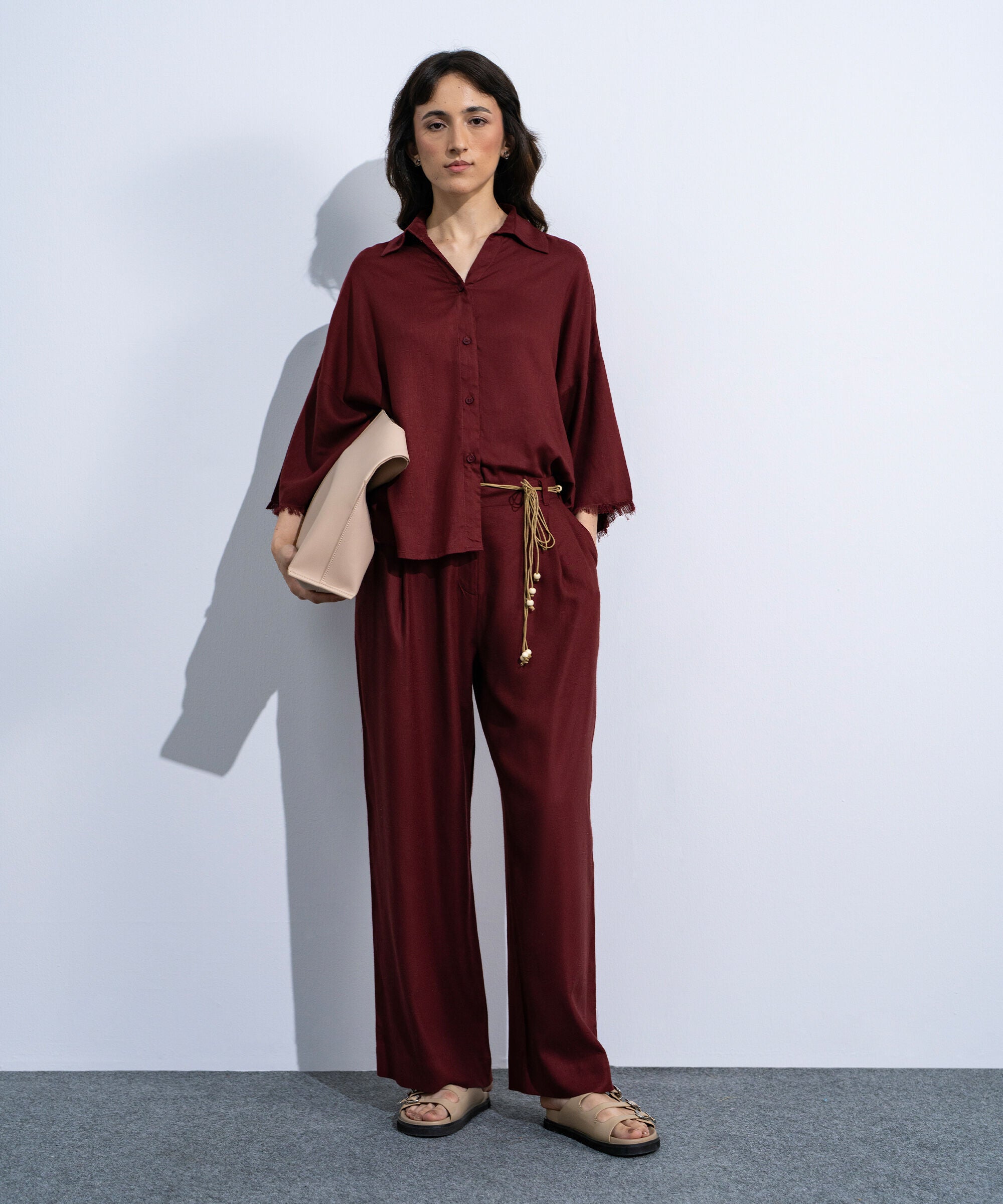Red V-Neck Top WTOPV0726064