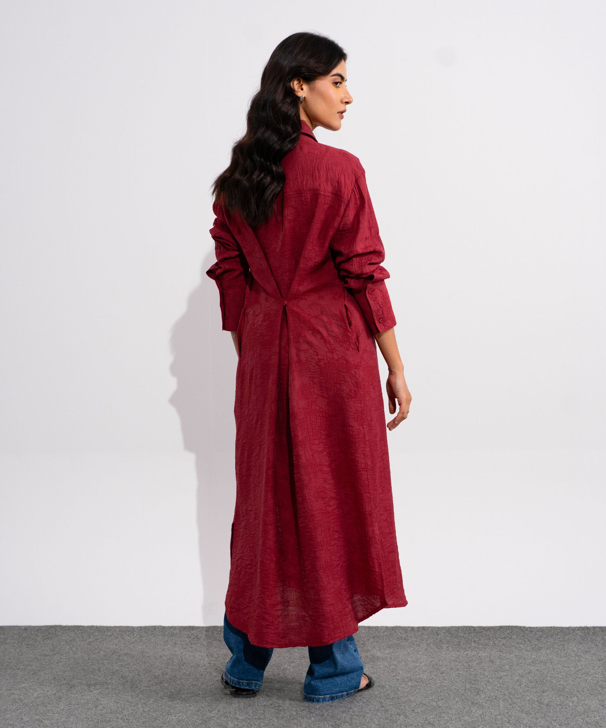 Textured Button-Through Dress WTOPV0826003