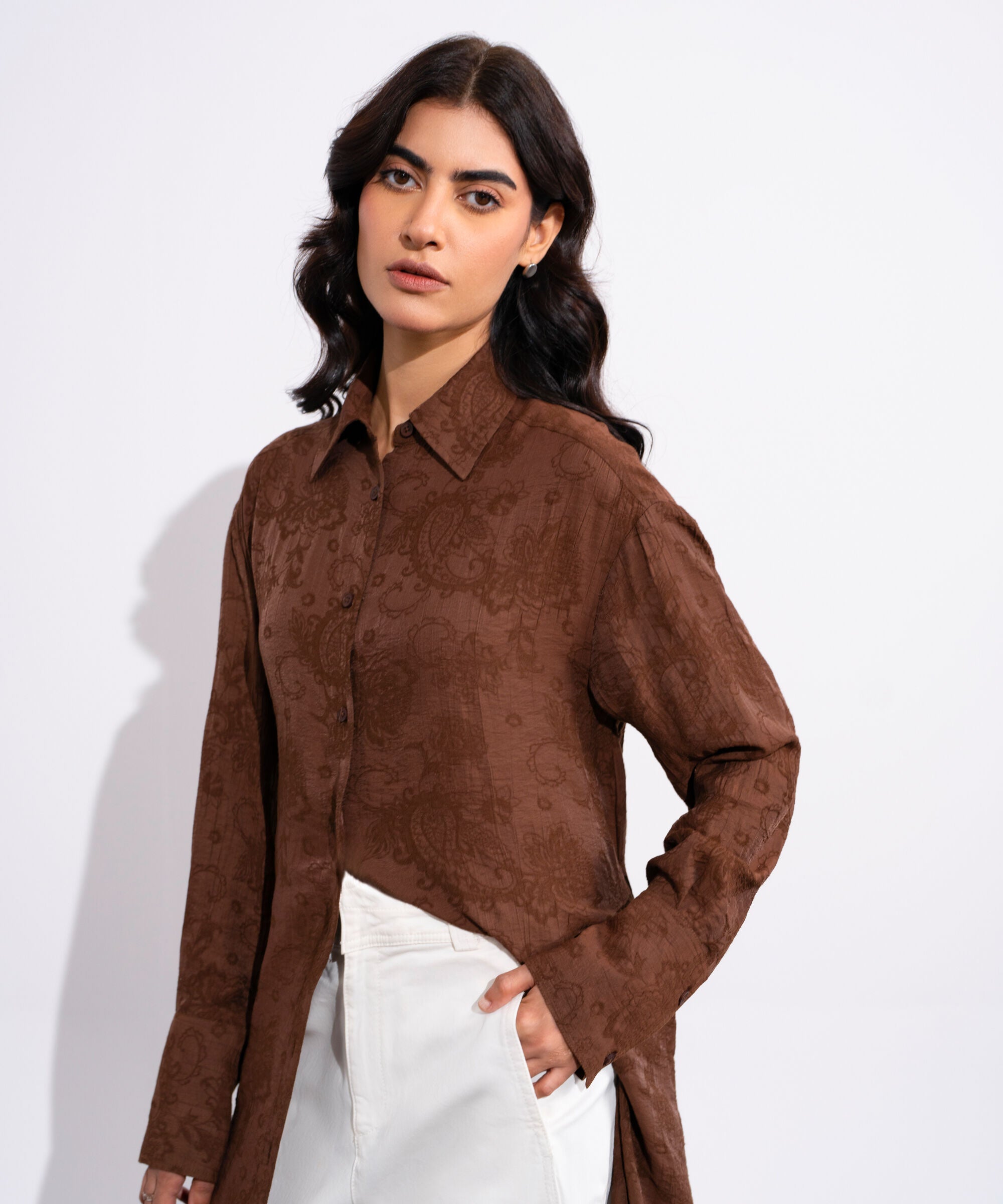 Textured Button-Through Dress WTOPV0826004