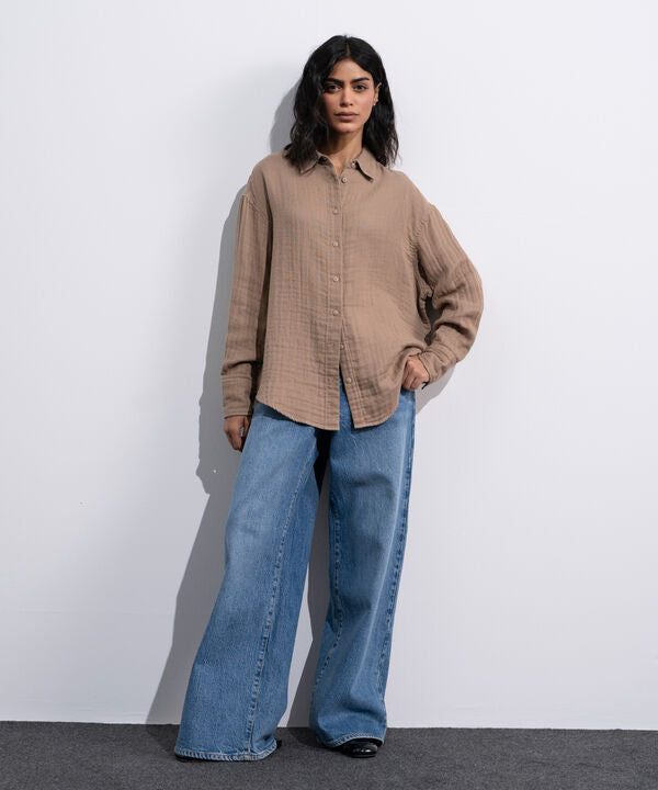 Loose-Fit Muslin Shirt
