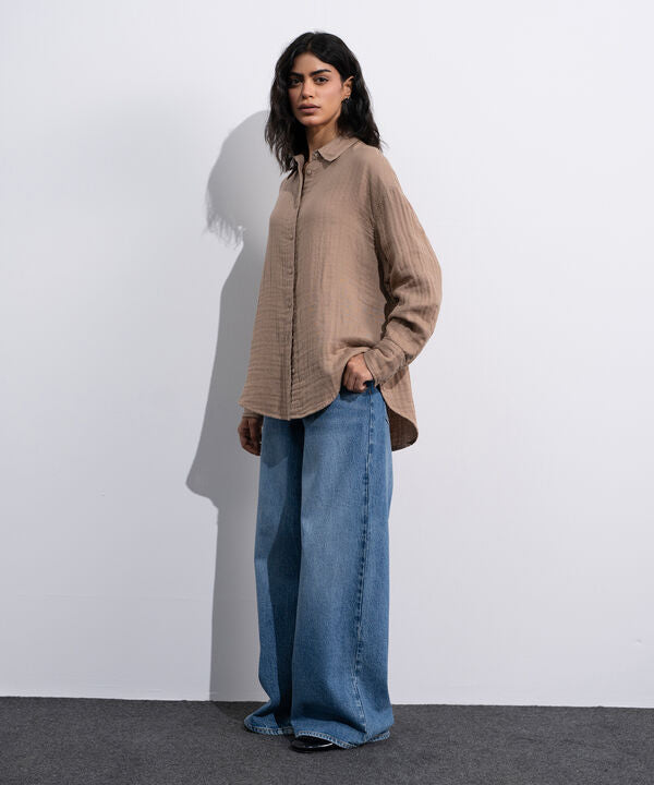 Loose-Fit Muslin Shirt