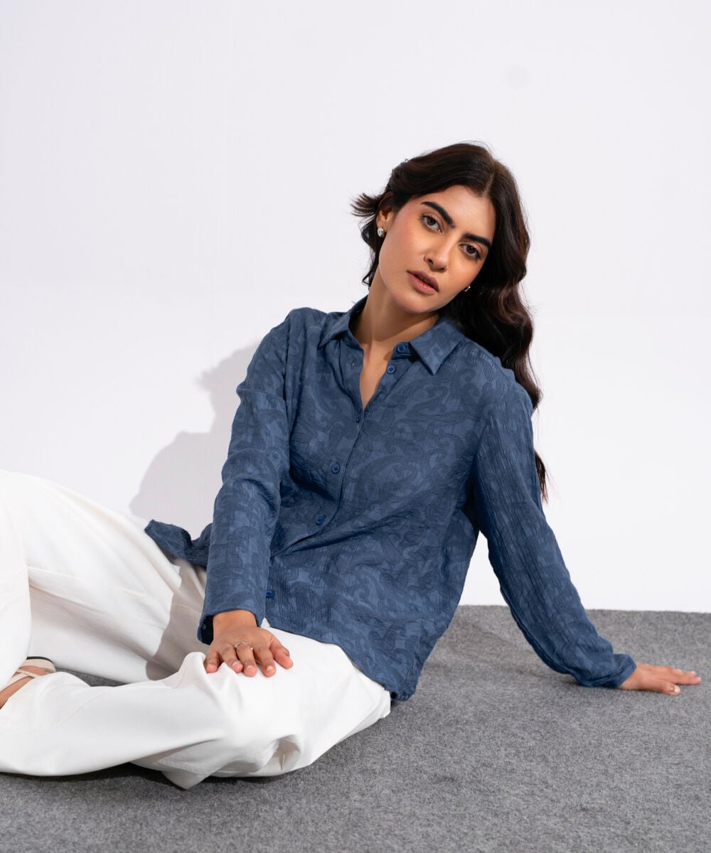 Textured Button-Through Shirt WTOPV0826010