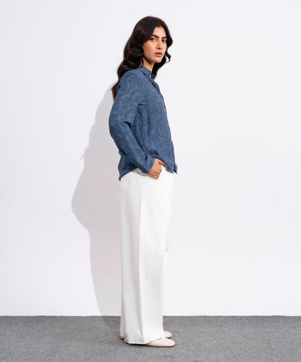 Textured Button-Through Shirt
