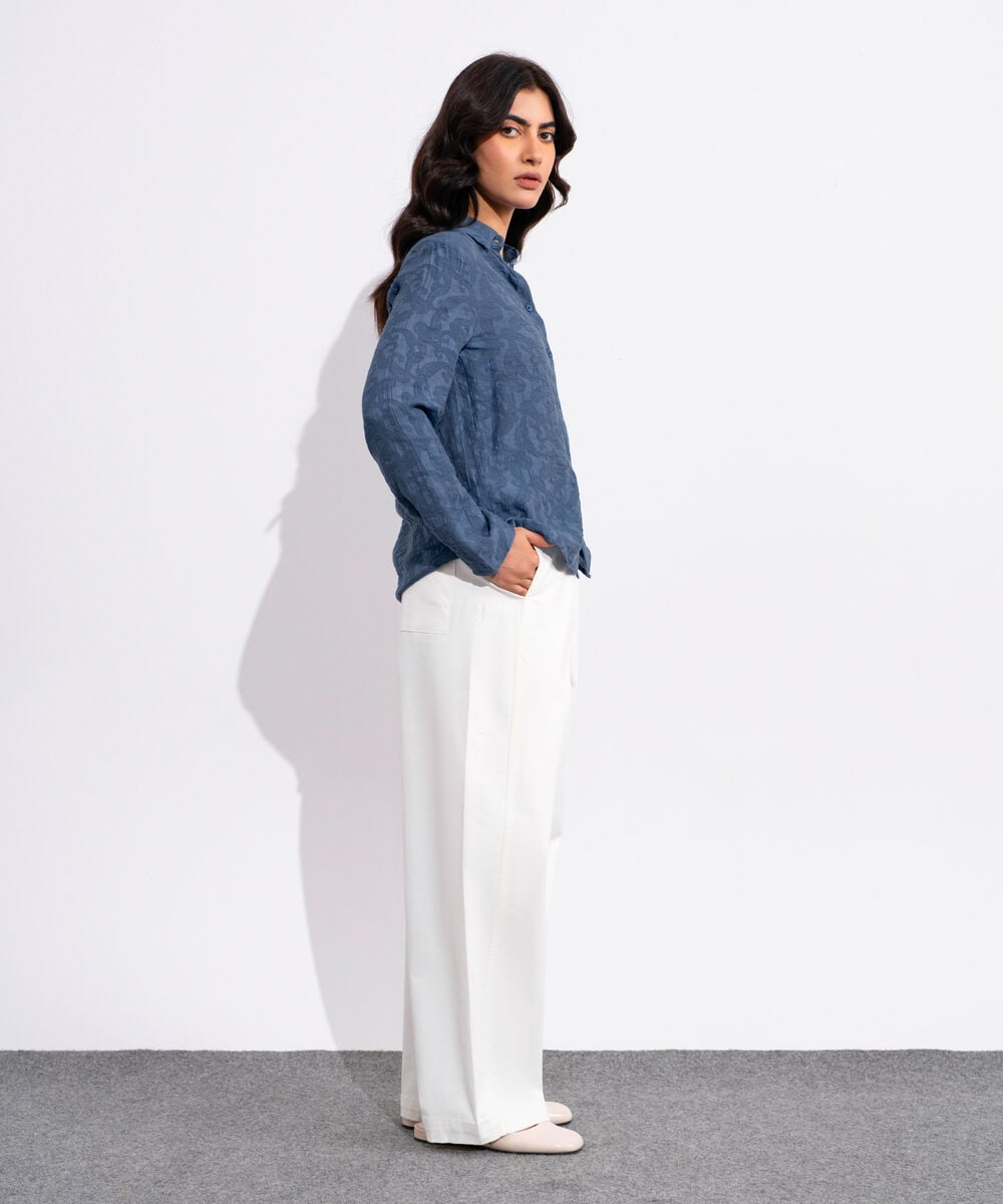 Textured Button-Through Shirt WTOPV0826010