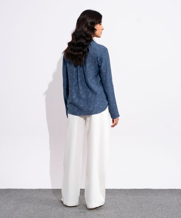 Textured Button-Through Shirt