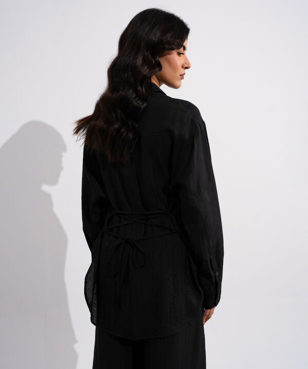 Textured Button-Through Shirt