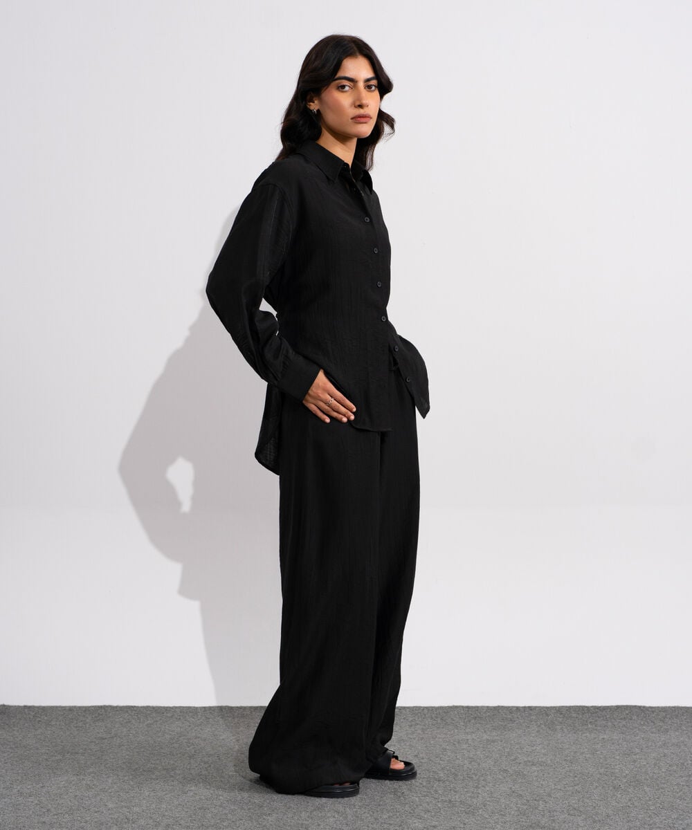 Textured Button-Through Shirt WTOPV0826011