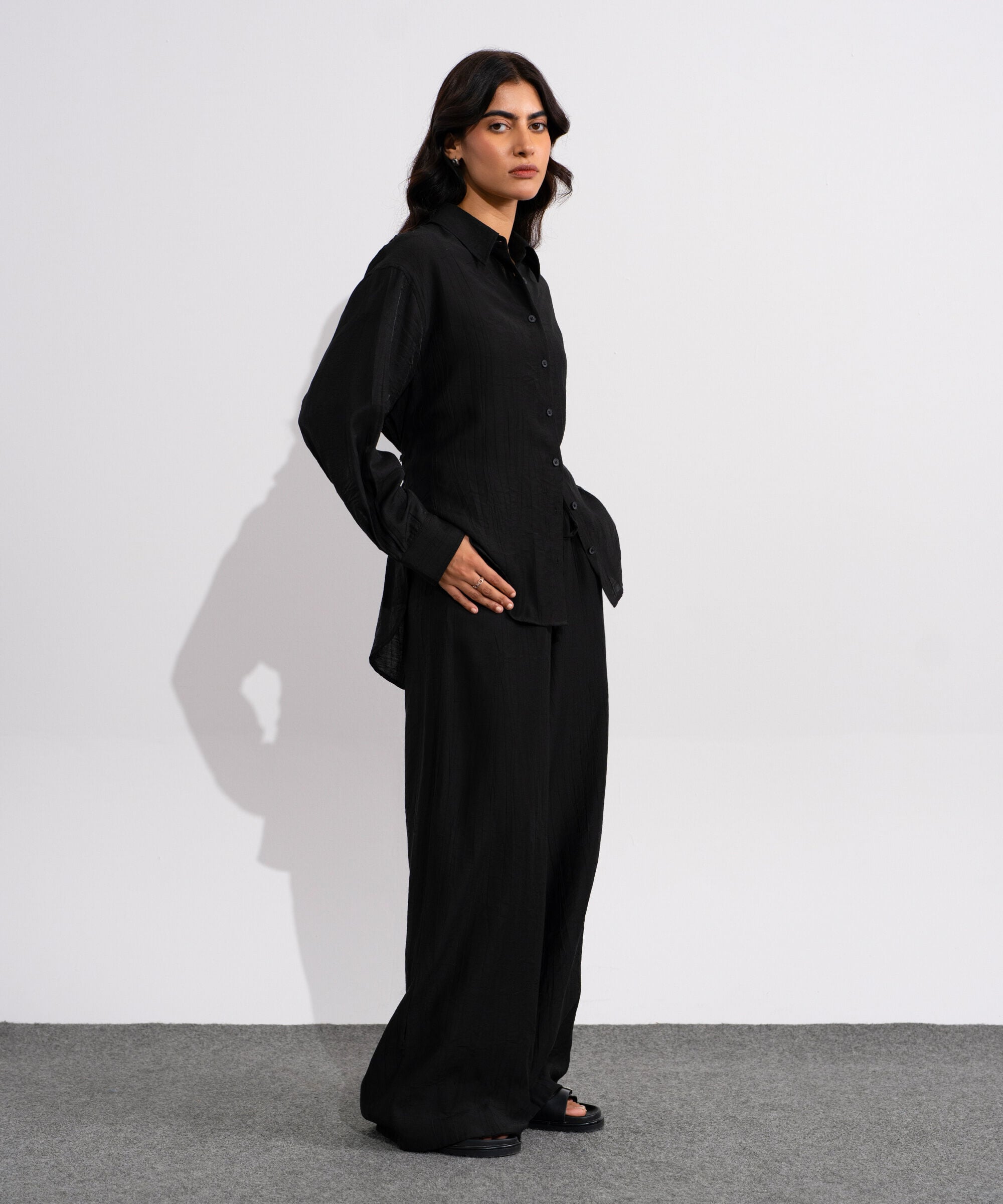 Textured Button-Through Shirt WTOPV0826011