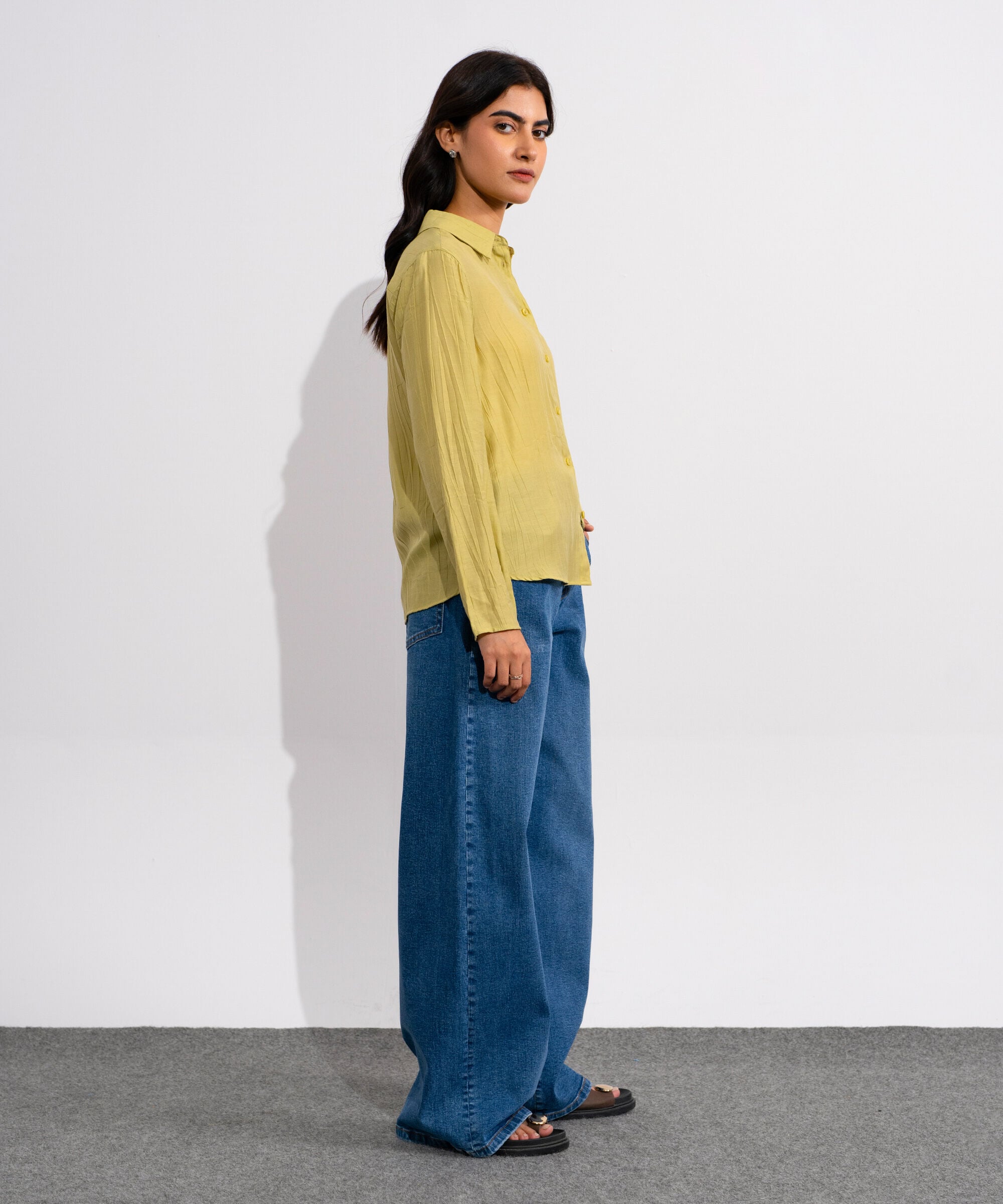 Textured Button-Through Shirt WTOPV0826012