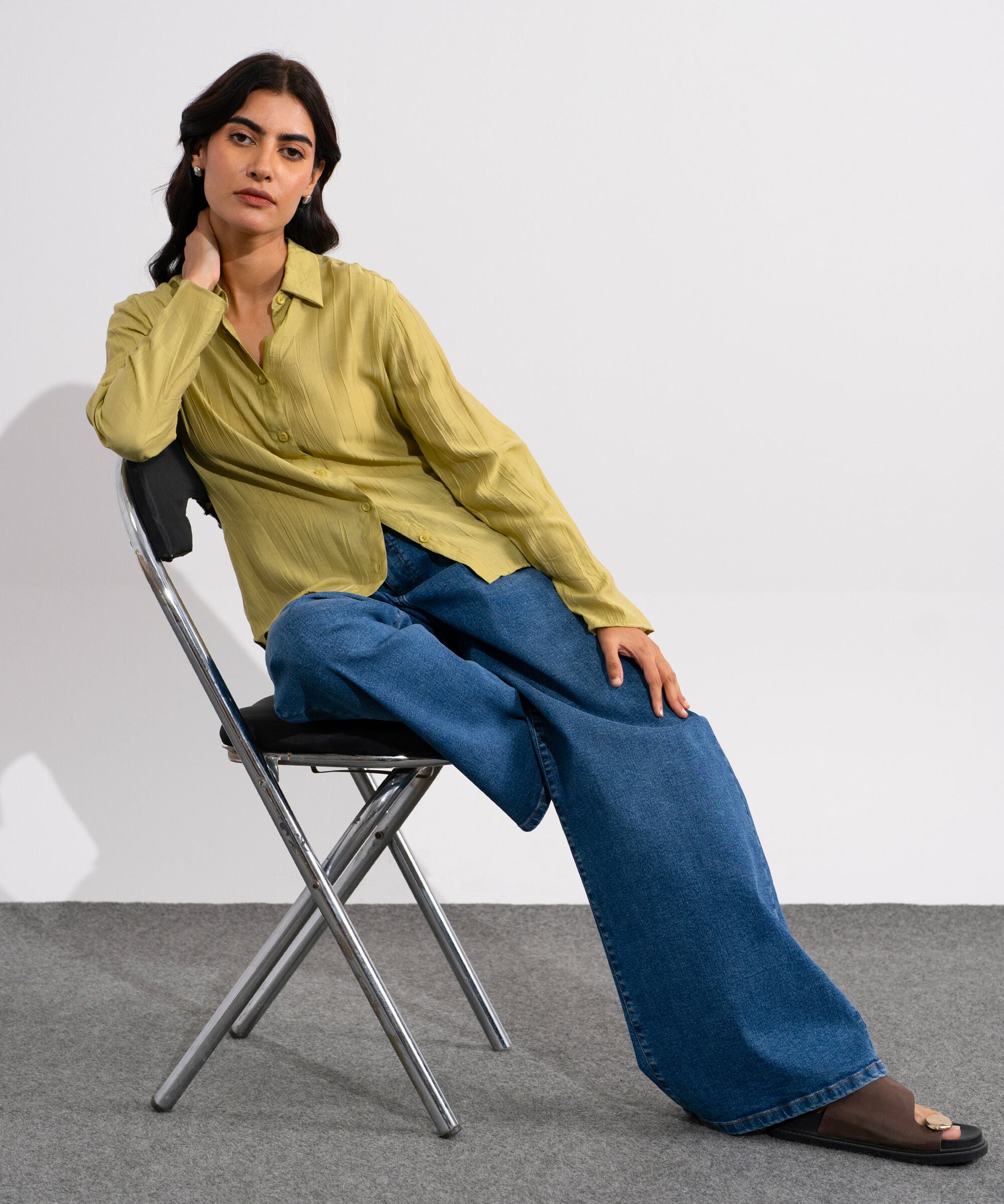 Textured Button-Through Shirt WTOPV0826012