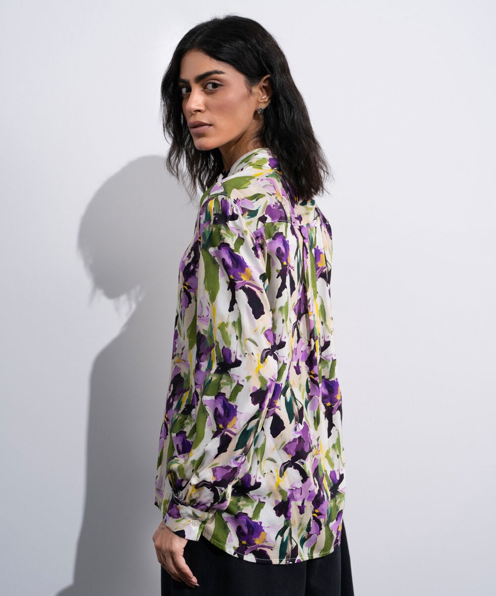 Printed Button-Through Shirt WTOPV0826015