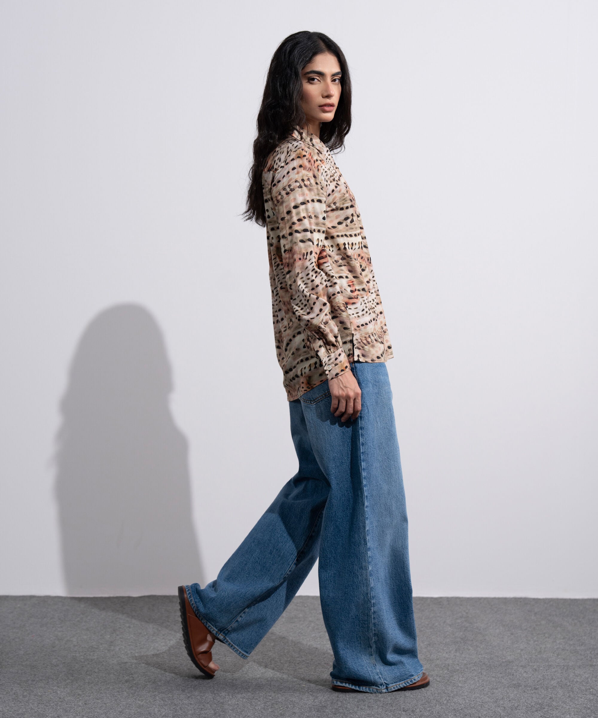Printed Button-Through Shirt WTOPV0826016