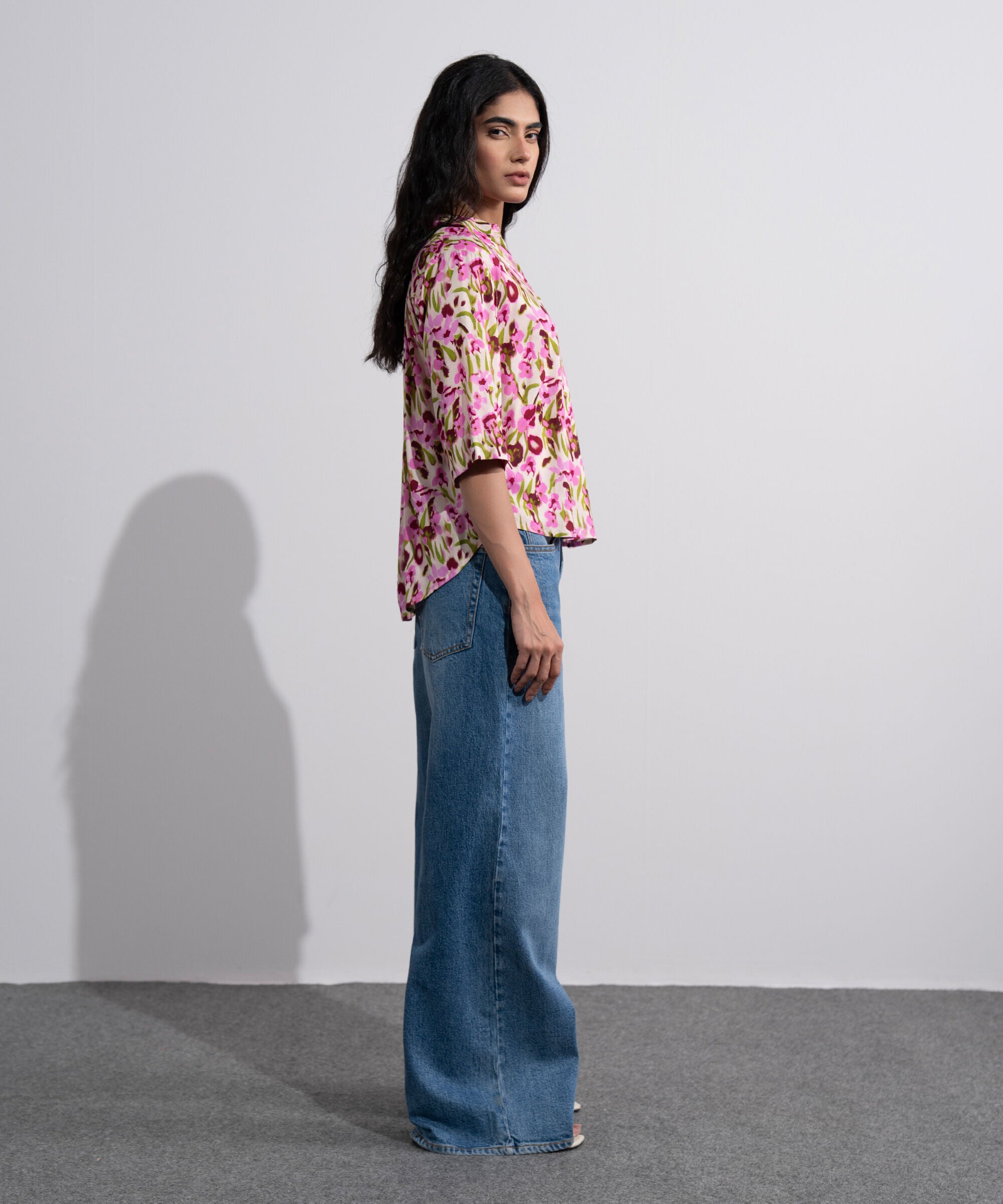 Printed V-Neck Top WTOPV0826018