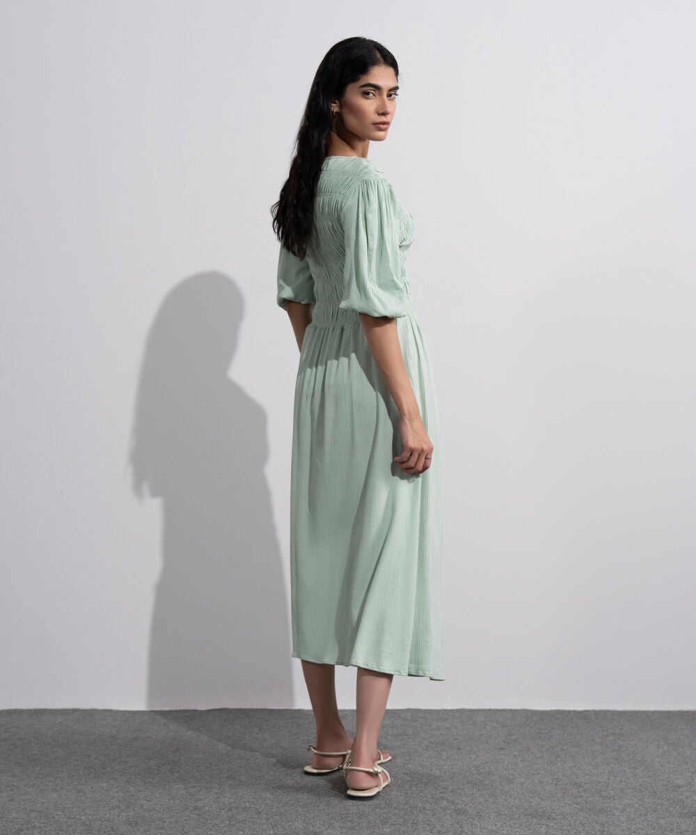Smocked Seersucker Dress WTOPV0826021