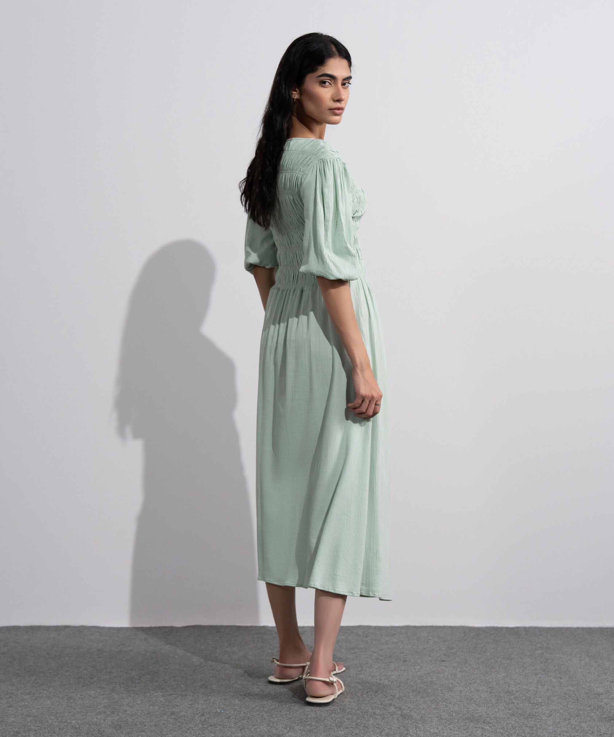Smocked Seersucker Dress WTOPV0826021