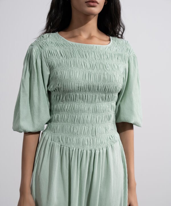 Smocked Seersucker Dress